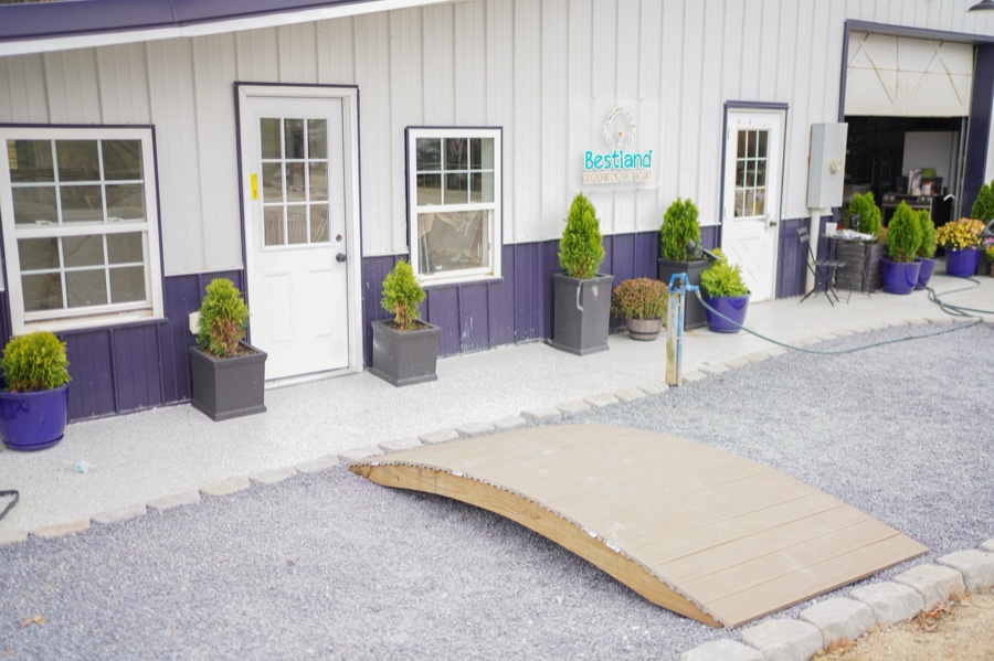 The entrance to Bestland Dog Boarding and Pet Resort